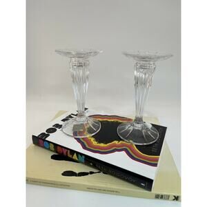 Mikasa Park Avenue Crystal Candleholders Pair